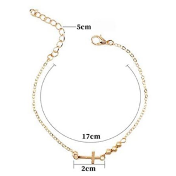 Sweet Cross Hand Chain Beads Bangle - Picture 2 of 7